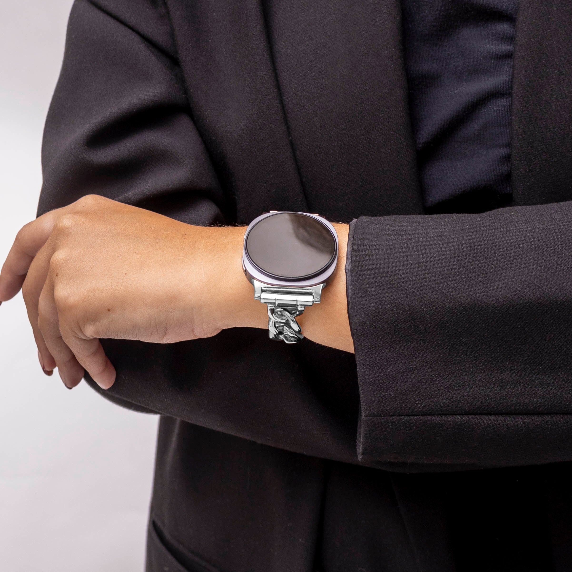 Samsung Galaxy Watch 8 Classic Stahl Gliederarmband (Silber)