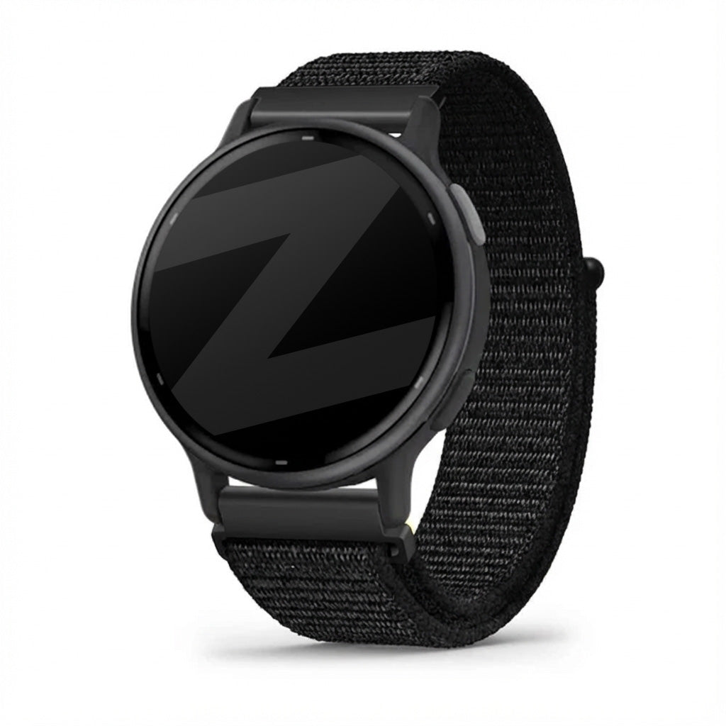 Bandz Garmin Vivoactive 5 Nylon Loop Armband (Schwarz)
