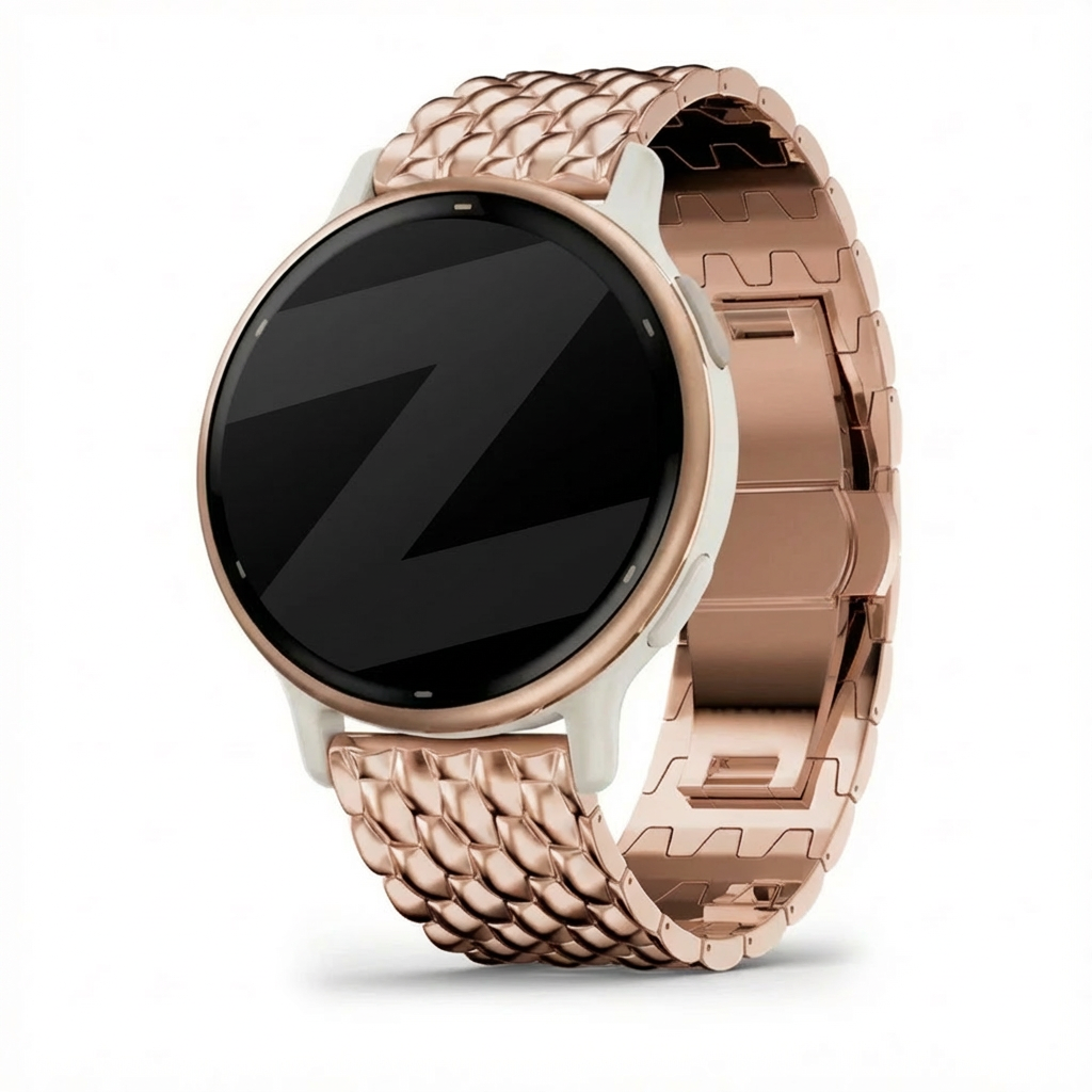 Bandz Garmin Vivoactive 5 Stahlarmband 'Dragon' (Roségold)