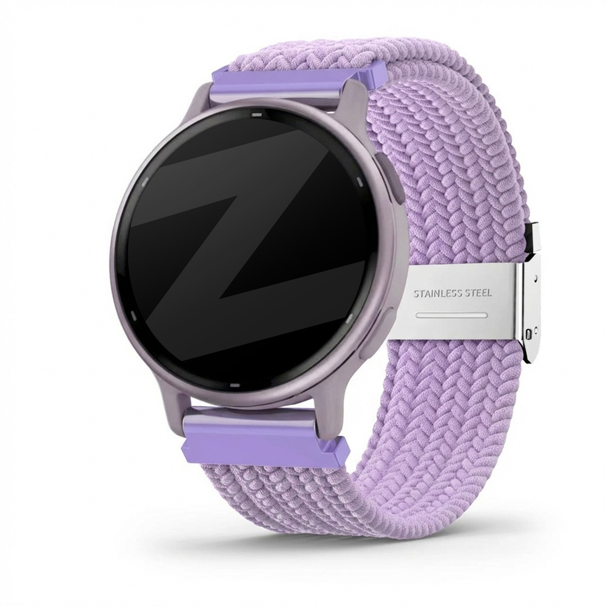 Bandz Garmin Vivoactive 5 Gewebtes Nylonarmband (Hell Lila)