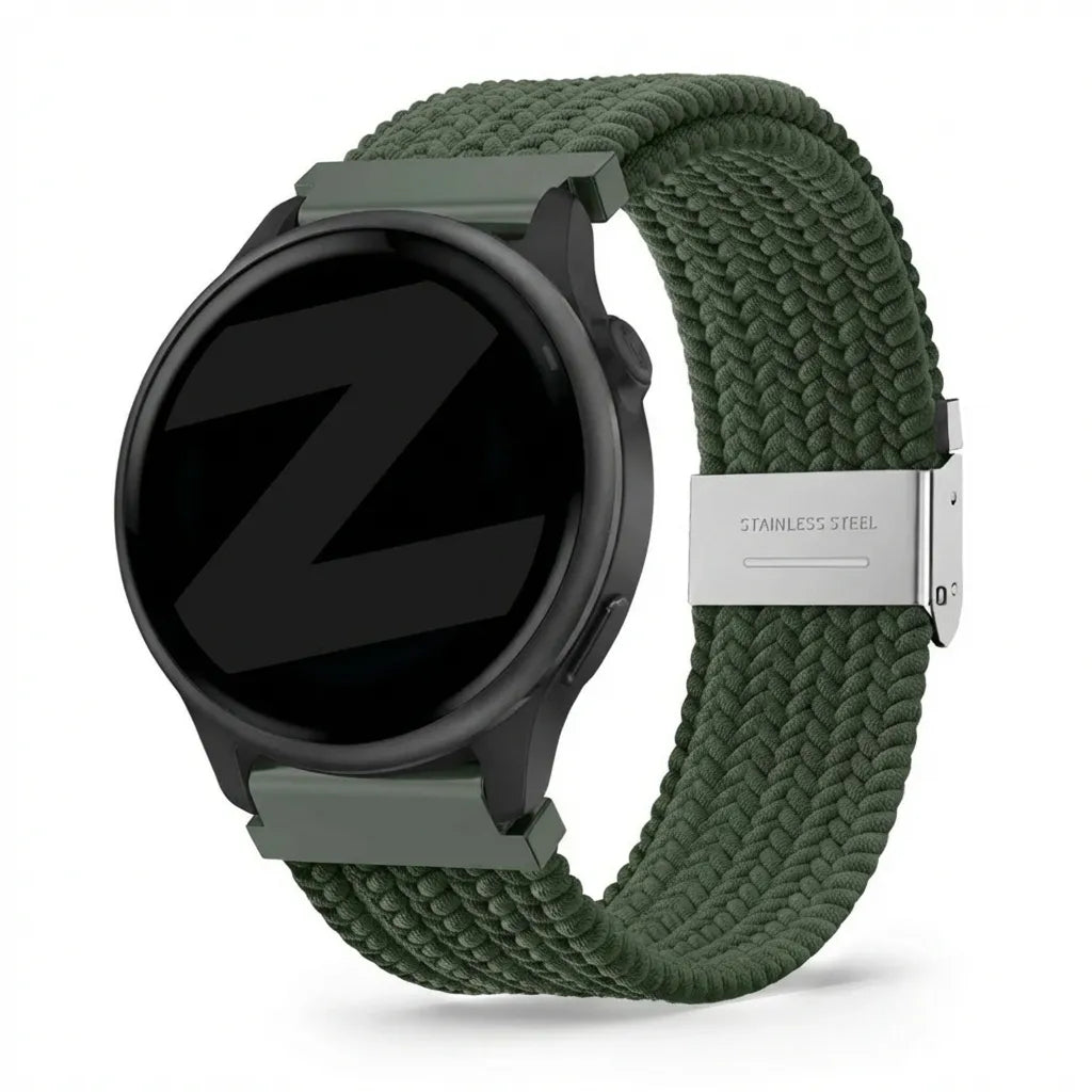 Bandz Garmin Vivoactive 6 Gewebtes Nylonarmband (Olivgrün)