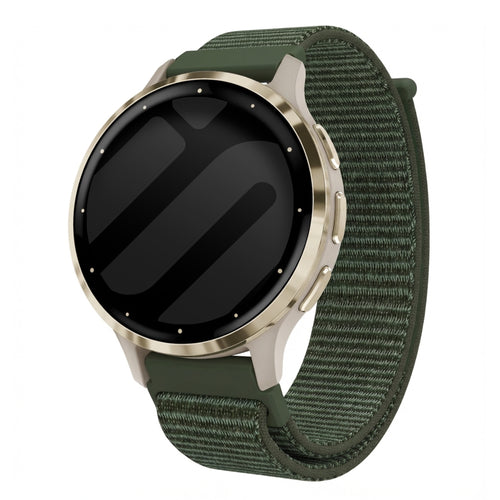 Garmin Venu 3s Nylon Armband (Dunkelgrün)