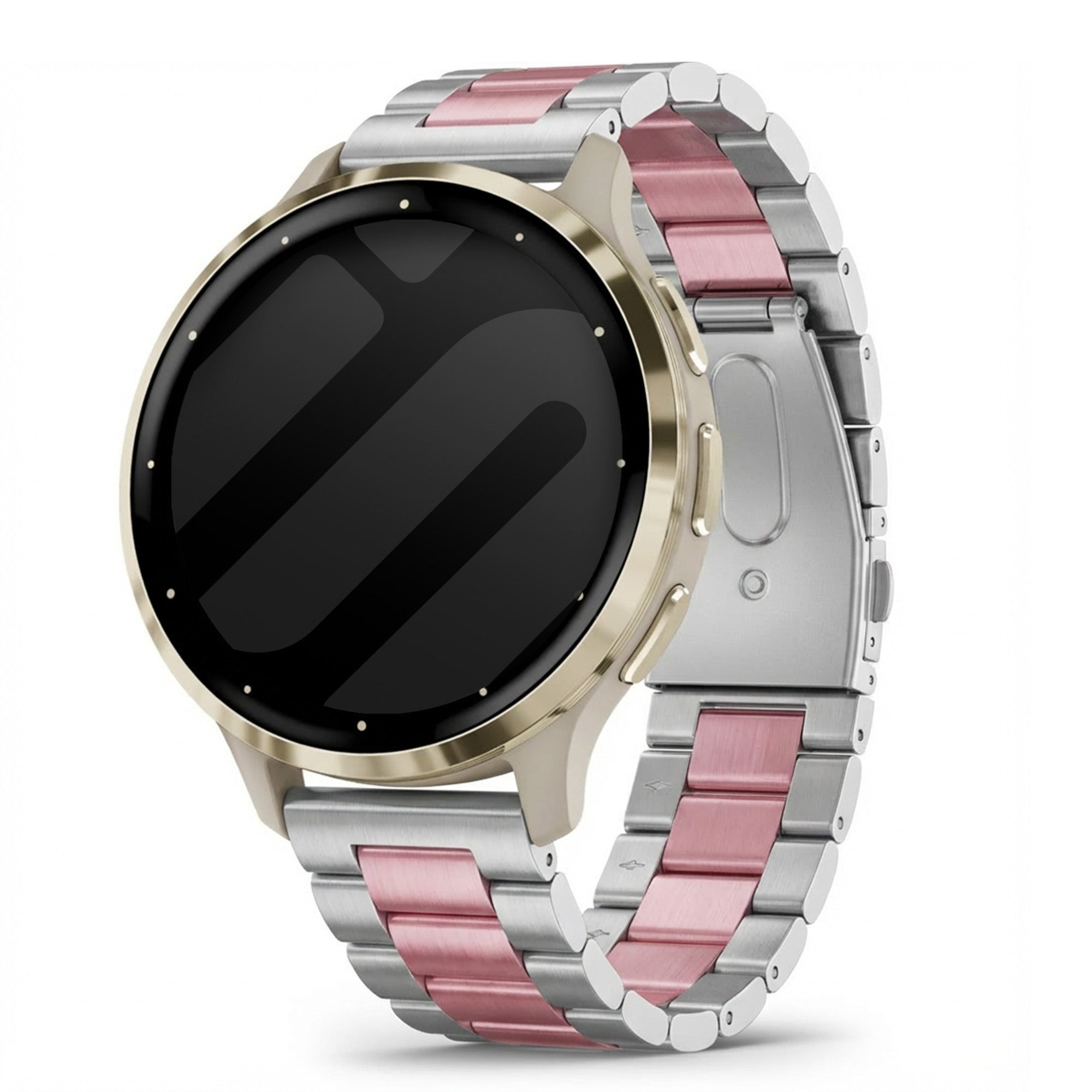 Garmin Venu 3s Steel Strap (Silver/Pink)