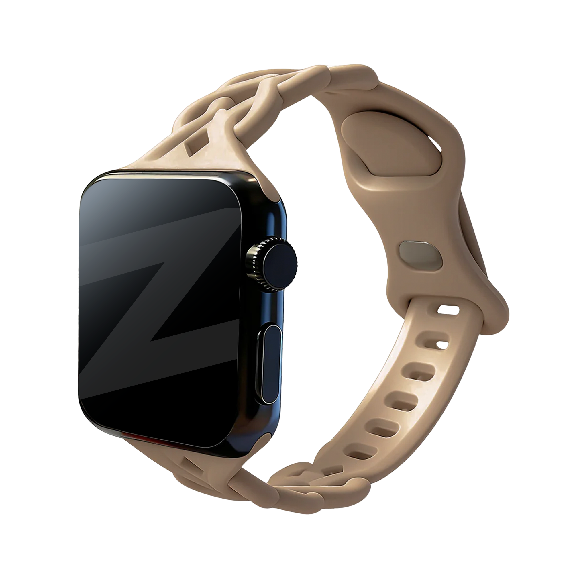 Bandz Apple Watch Silikonarmband 'Braided' (Milk Tea)