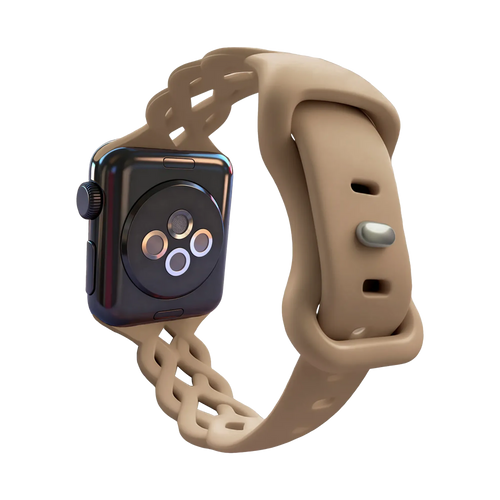 Bandz Apple Watch Silikonarmband 'Braided' (Milk Tea)