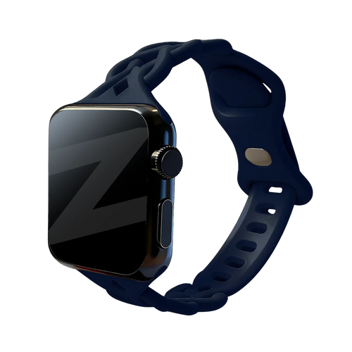 Bandz Apple Watch Silikonarmband 'Braided' (Dunkelblau)