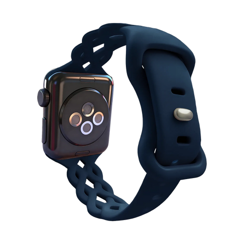 Bandz Apple Watch Silikonarmband 'Braided' (Dunkelblau)
