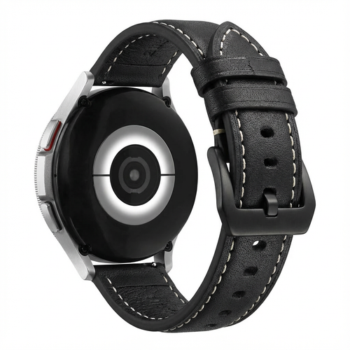 Universal 24mm Genuine Leather Strap (Black)