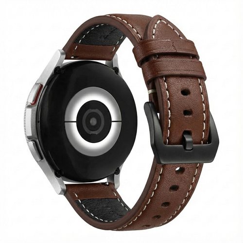 Universal 24mm Echtes Lederarmband (Kaffee Braun)