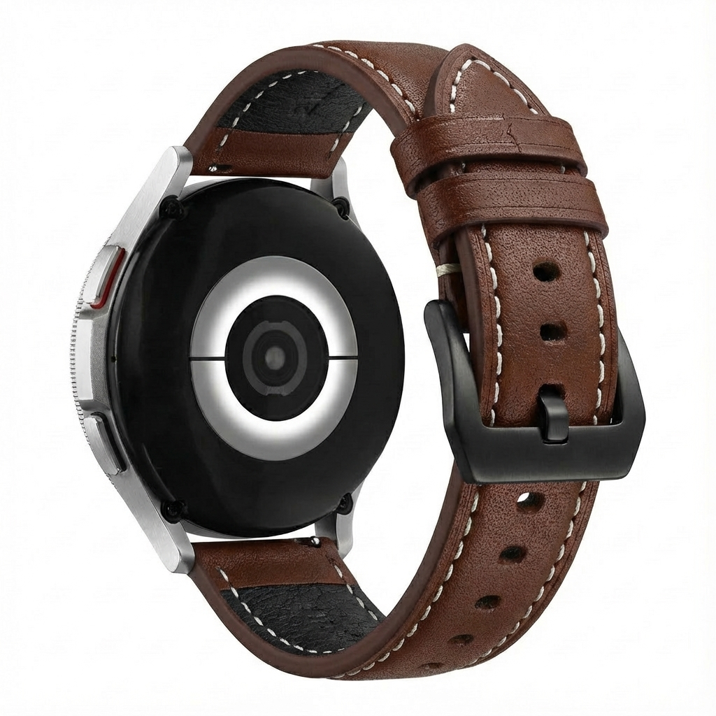 TicWatch Pro 5 Enduro Lederarmband (Kaffee Braun)