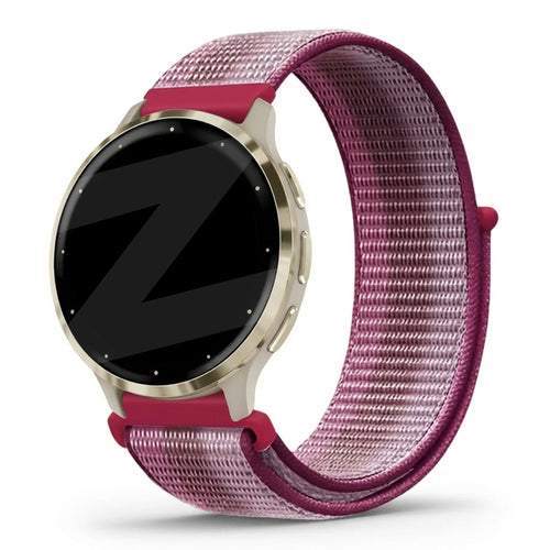 Bandz Garmin Venu 3s Nylon Loop Armband (Berry)