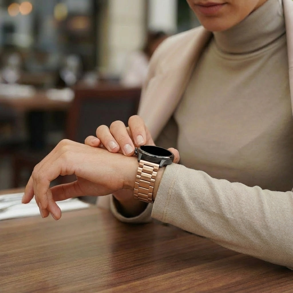 Bandz Garmin Bounce 2 Stahlarmband 'Classic' (Roségold)