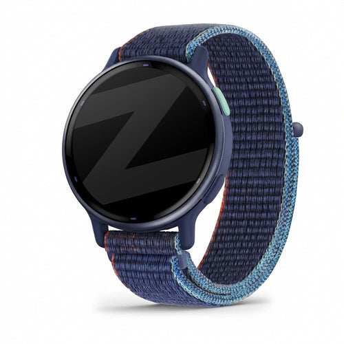 Bandz Garmin Vivoactive 5 Nylon Loop Armband (Dunkel Blau Mix)