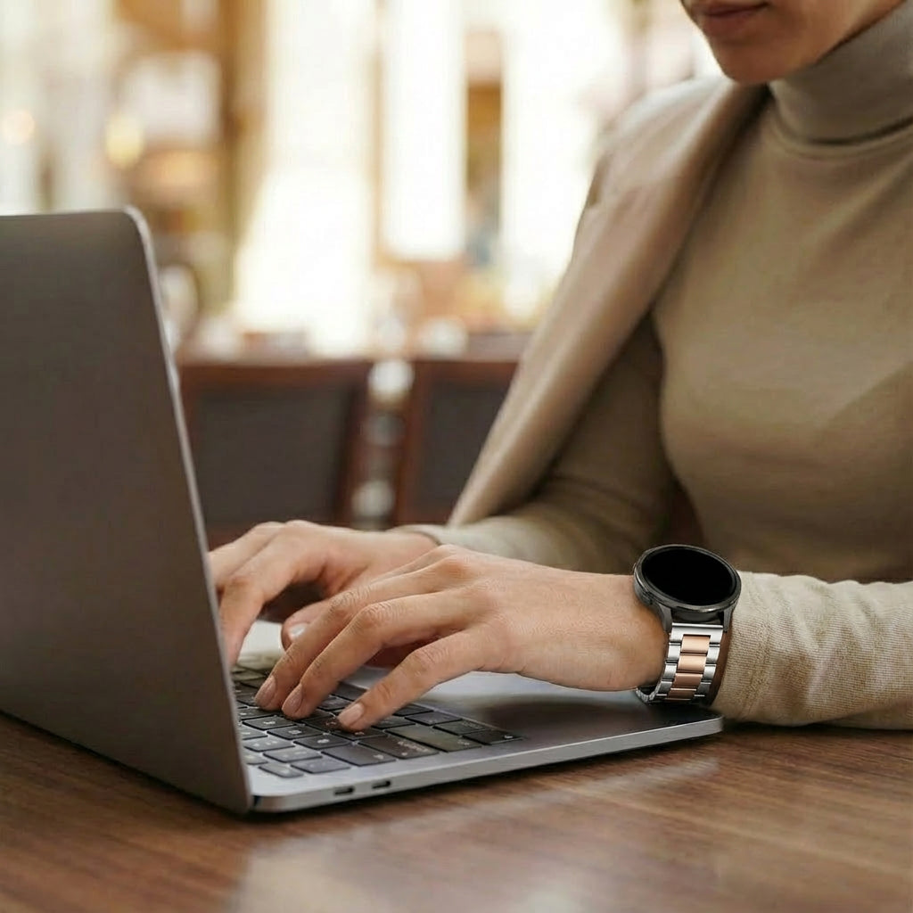 Bandz Garmin Venu 4 - 41mm Steel Strap 'Classic' (Silver/Rose Gold)