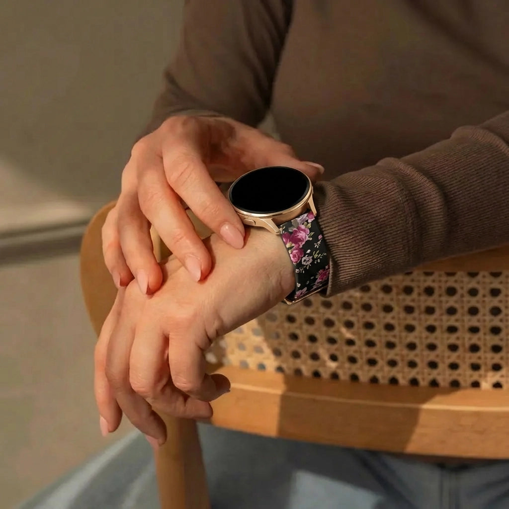 Bandz Garmin Vivoactive 6 Silikonarmband 'Pink Flower'