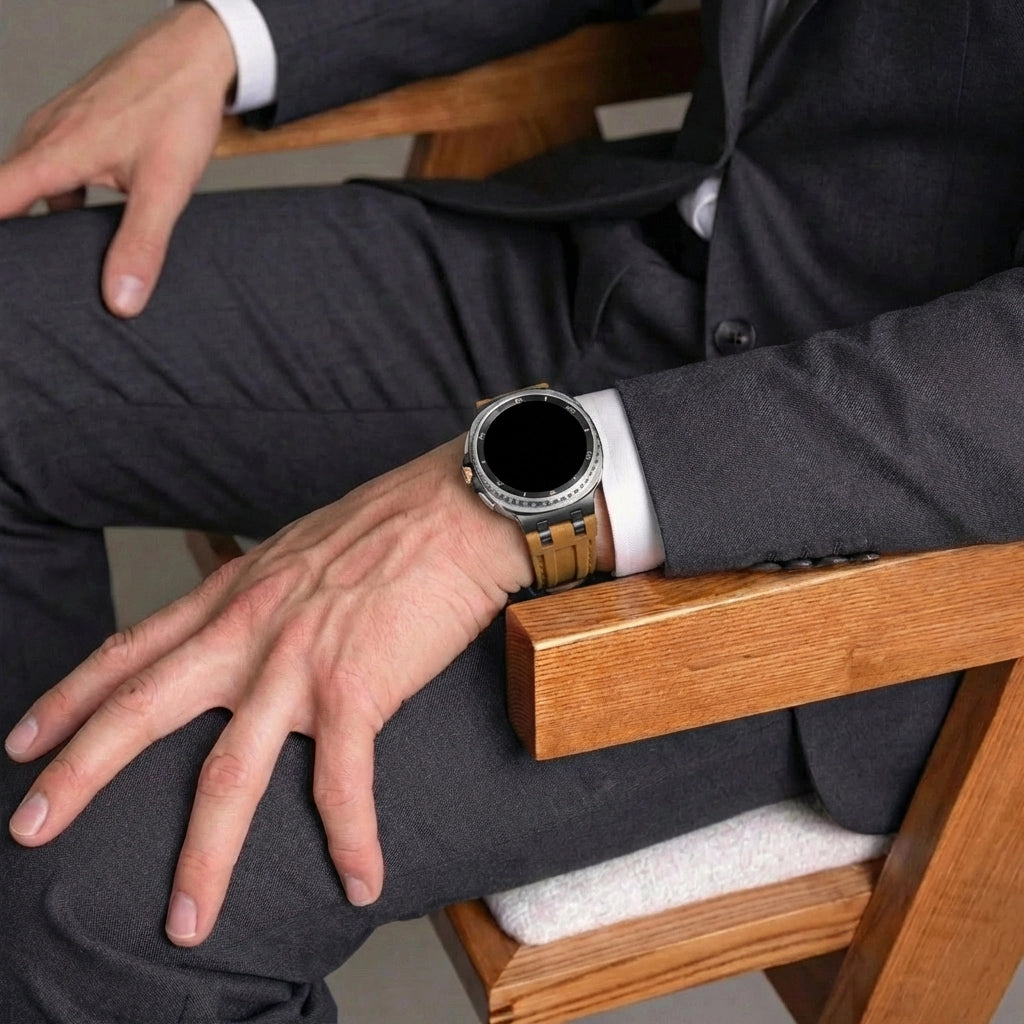 Samsung Galaxy Watch Ultra Solides Lederarmband (Braun)