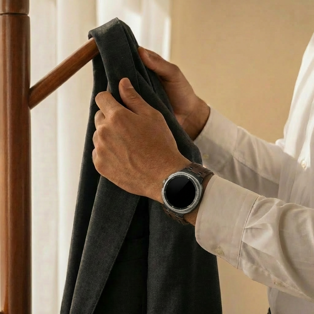 Samsung Galaxy Watch Ultra Solides Lederarmband (Kaffeebraun)