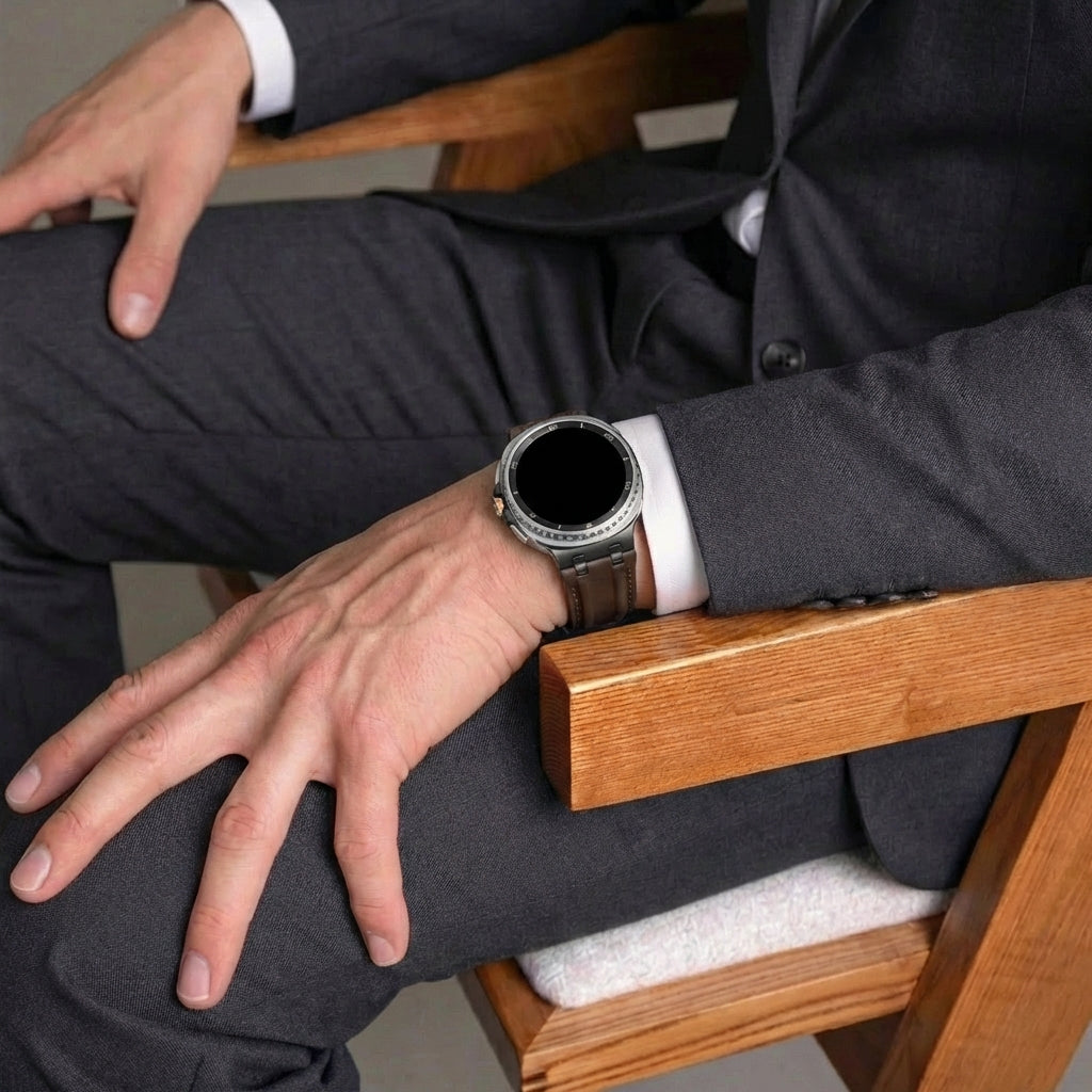 Samsung Galaxy Watch Ultra Solides Lederarmband (Kaffeebraun)