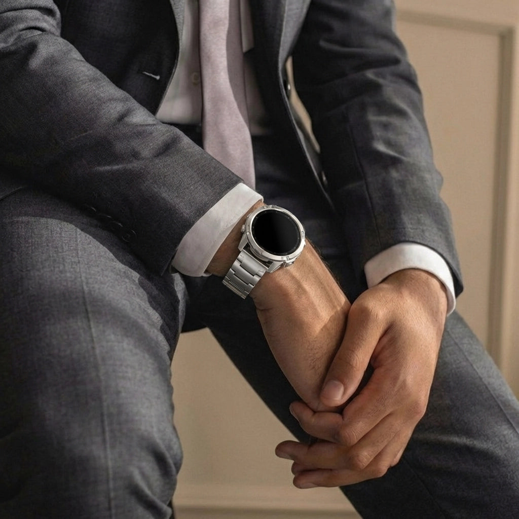 Garmin Forerunner 970 Titanium Hybrid Strap (Silver)