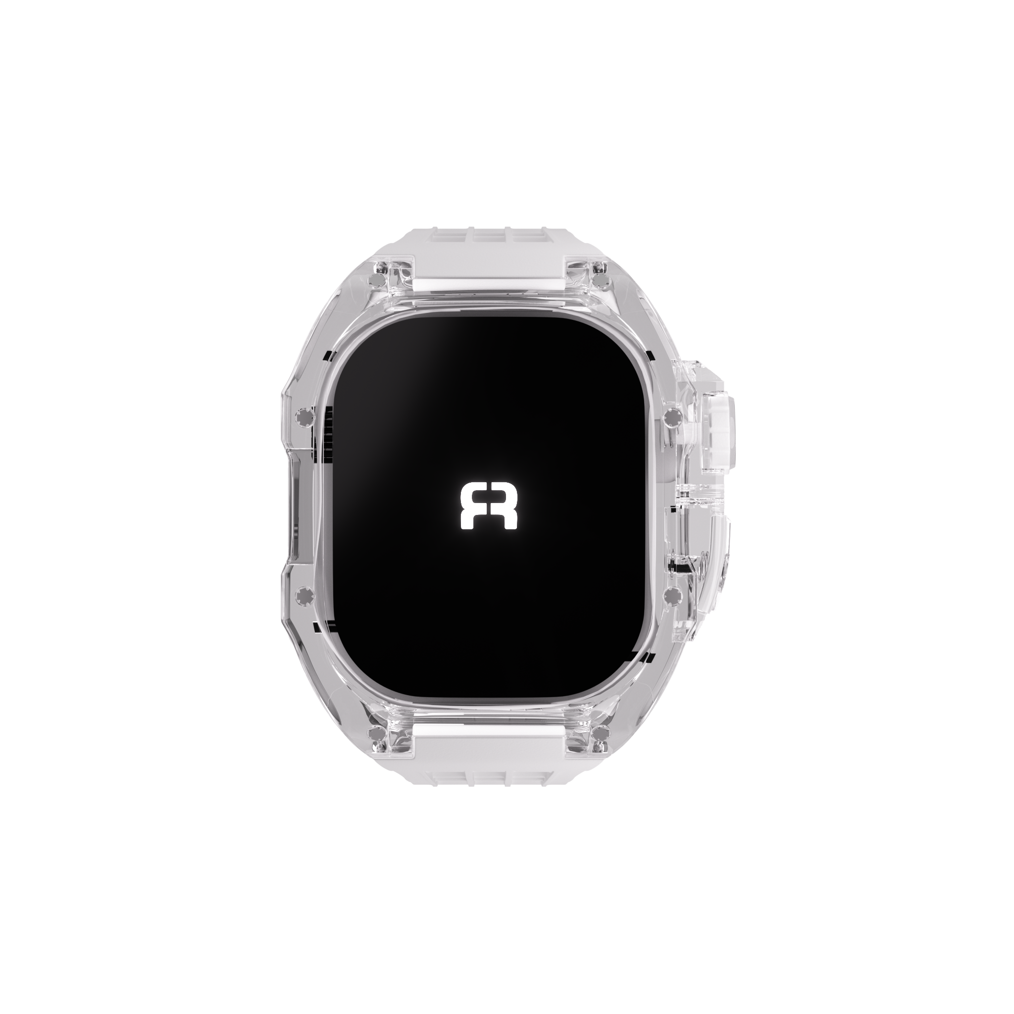 Reqior Apple Watch 45mm Polymer Hülle mit integriertem Gummi-Armband (Transparent)