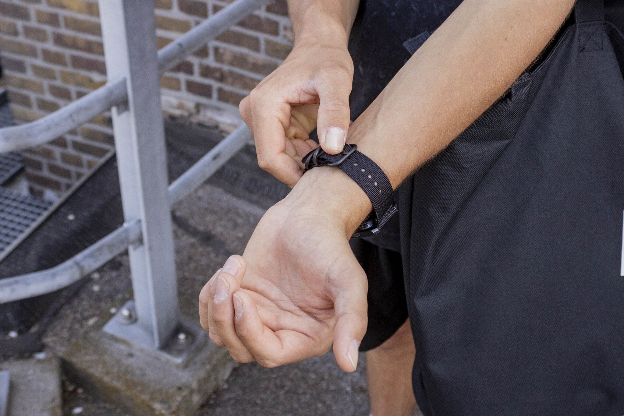 BALR Xiaomi Mi Watch Nylonarmband mit Schnalle (Schwarz)