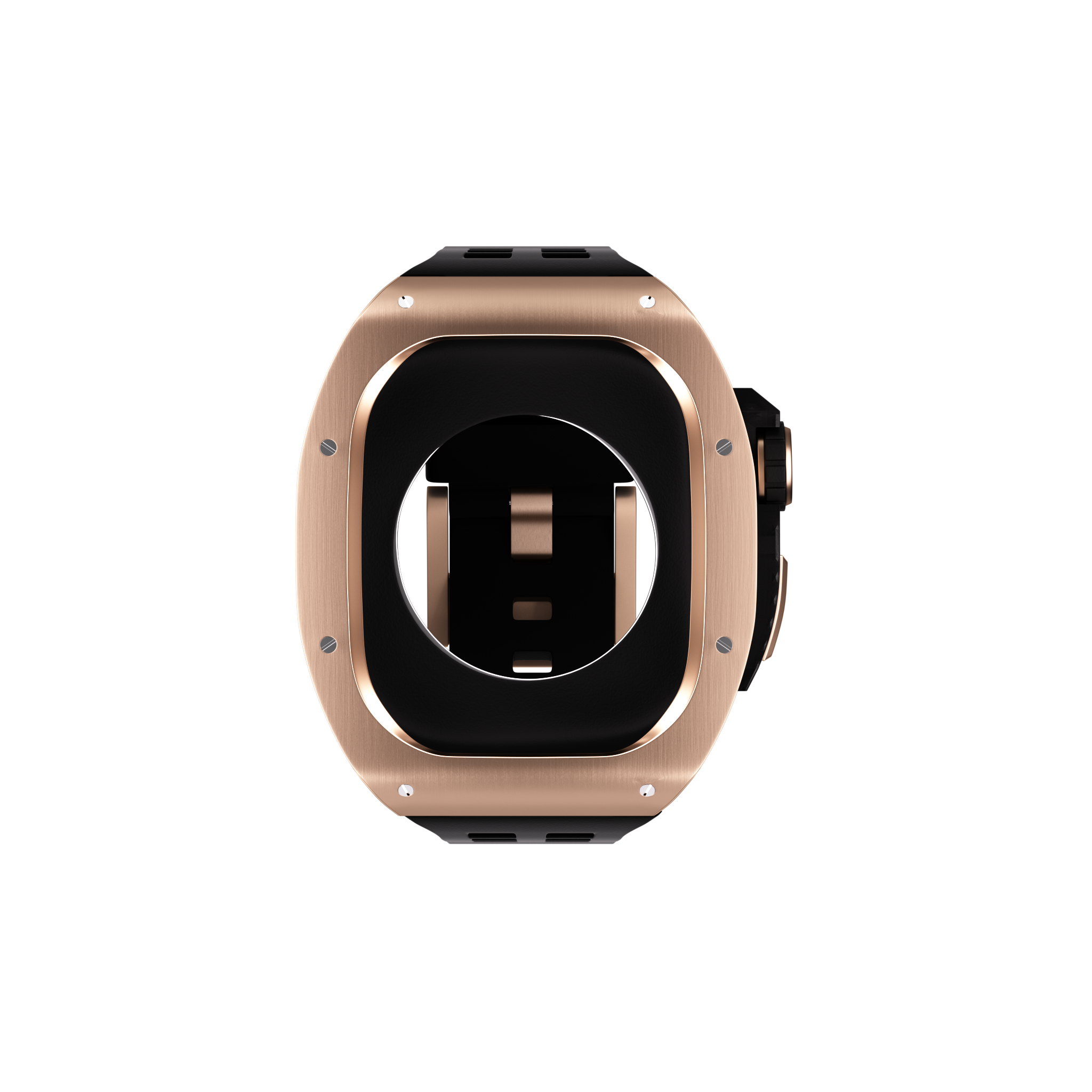 Reqior Apple Watch 45mm Polymer and Metal Case with Rubber Strap (Rose Gold)