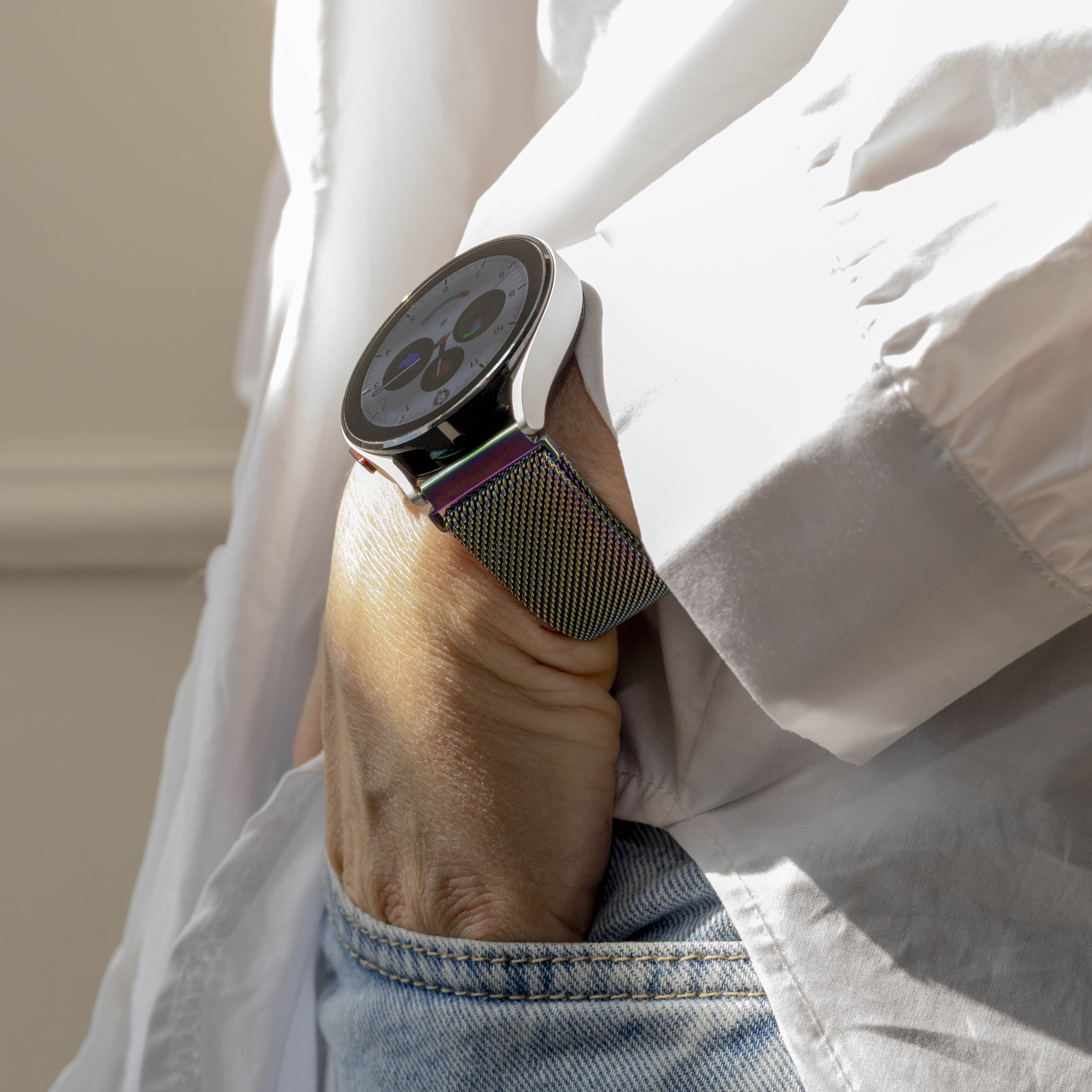 Samsung Galaxy Watch 4 - 40mm Milanese-Armband (Regenbogen)