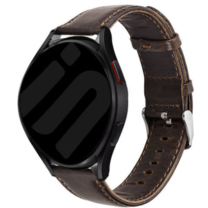 Amazfit Bip U (Pro) Leather Strap (Dark Brown)