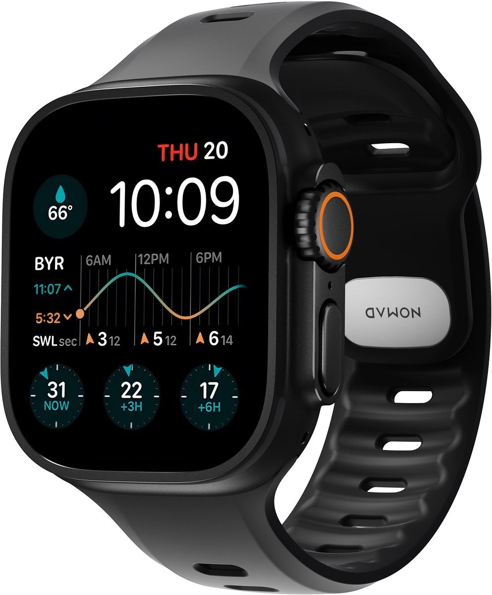 Nomad Apple Watch Silikon Tempo Armband (Schwarz)
