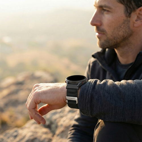 Bandz Garmin Venu 2 Alpine Nylonarmband (Schwarz)