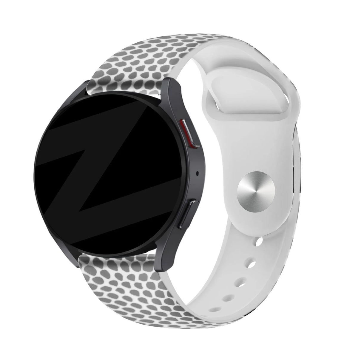 Silicone Patterned Strap, snake, on a watch, 3/4 front view