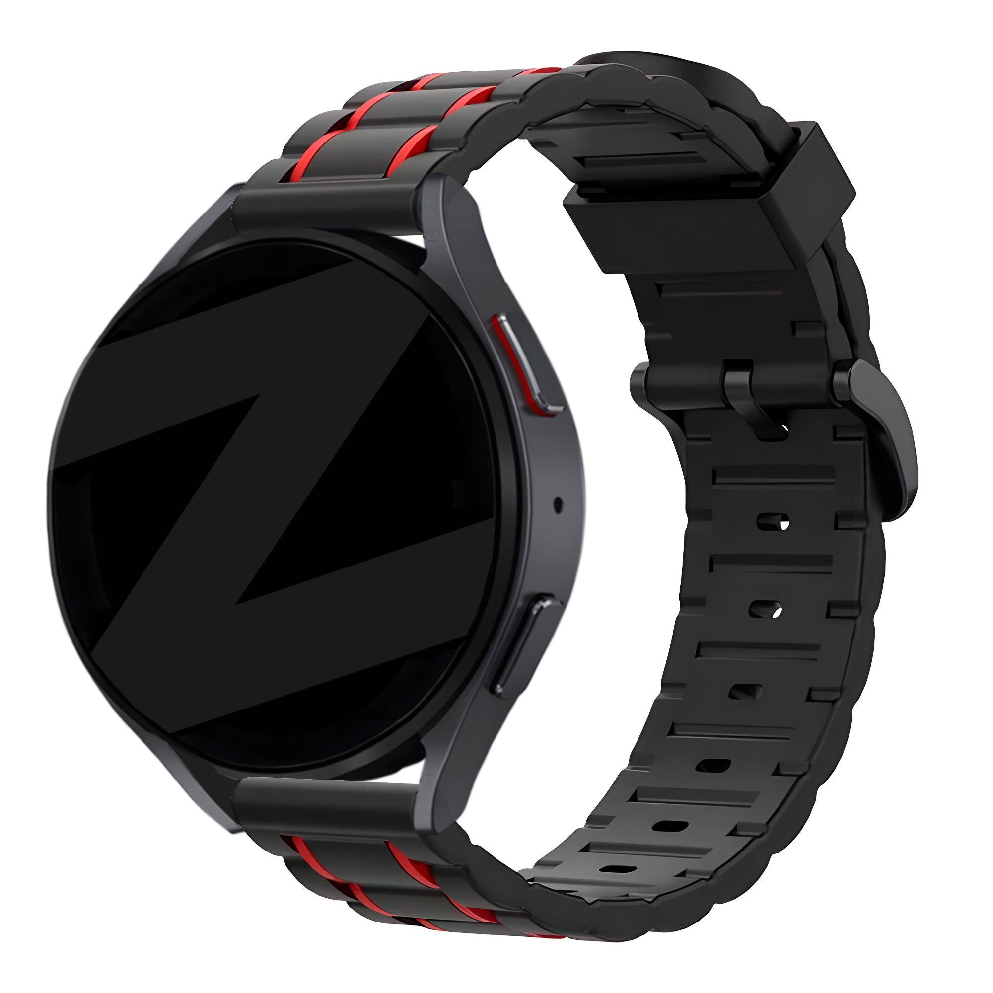 Bandz Huawei Watch GT 5 - 46mm Sportarmband gestreift (Schwarz/Rot)