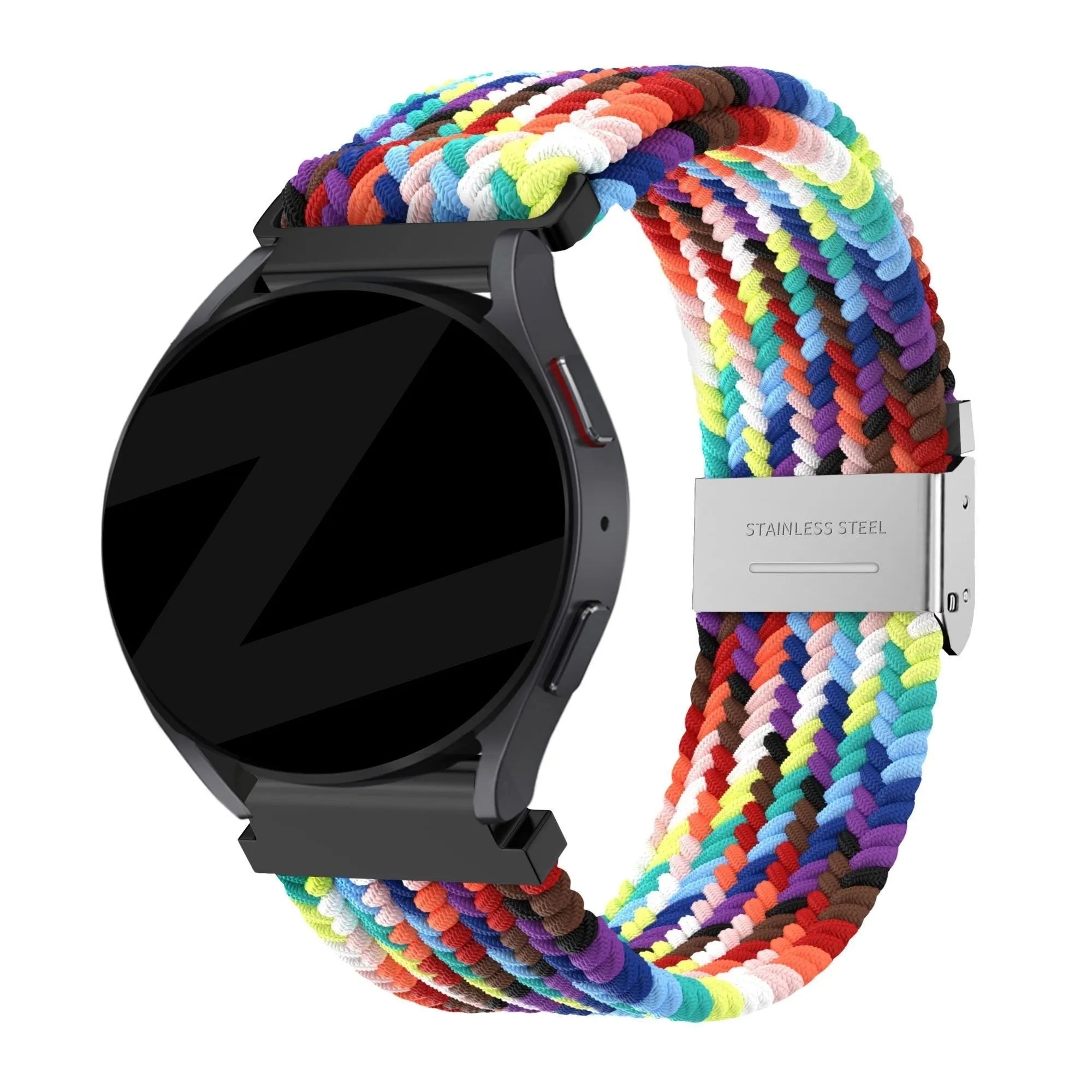 Bandz Amazfit Active 2 geflochtenes Nylon Band (Regenbogen)