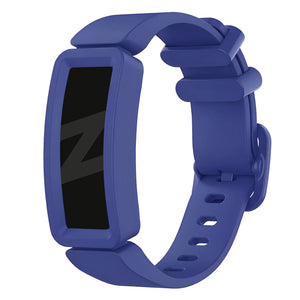 Silicone Strap, dark blue, on a watch, 3/4 front view