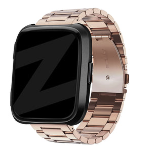 Steel Strap 'Classic', rose gold, on a watch, 3/4 front view