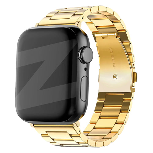 Steel Strap 'Classic', gold, on a watch, 3/4 front view