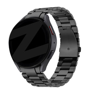 Titanium Strap 'Classic', black, on a watch, 3/4 front view