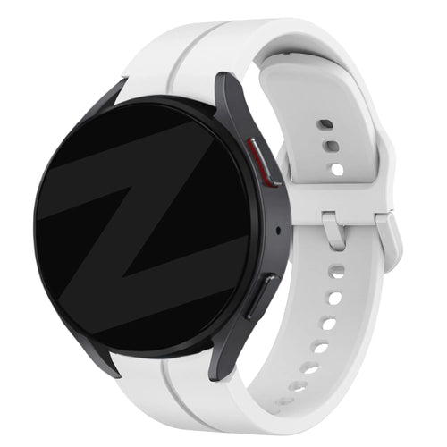 Silicone Strap 'Extreme', white, on a watch, 3/4 front view