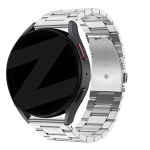 Steel Strap 'Classic', silver, on a watch, 3/4 front view
