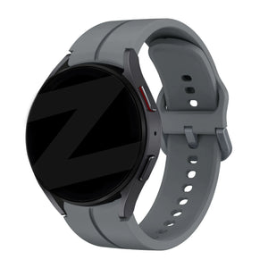 Silicone Strap 'Extreme', dark grey, on a watch, 3/4 front view