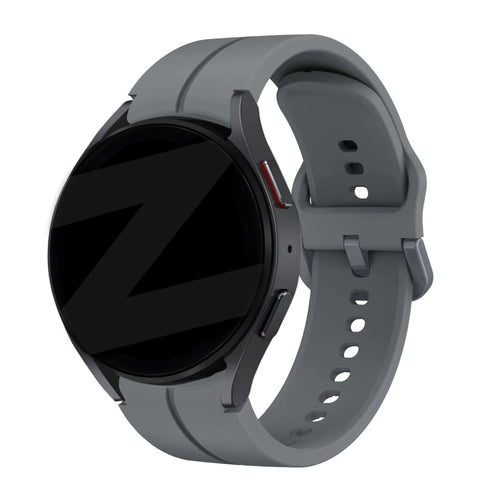 Silicone Strap 'Extreme', dark grey, on a watch, 3/4 front view