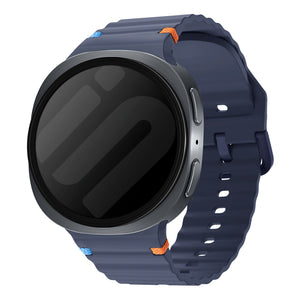 Samsung Galaxy Watch 8 - 40mm Wave Silikonarmband (Dunkel Blau)