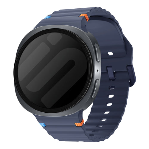 Samsung Galaxy Watch 8 - 40mm Wave Silikonarmband (Dunkel Blau)