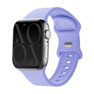Silicone Strap, light purple, on a watch, 3/4 front view