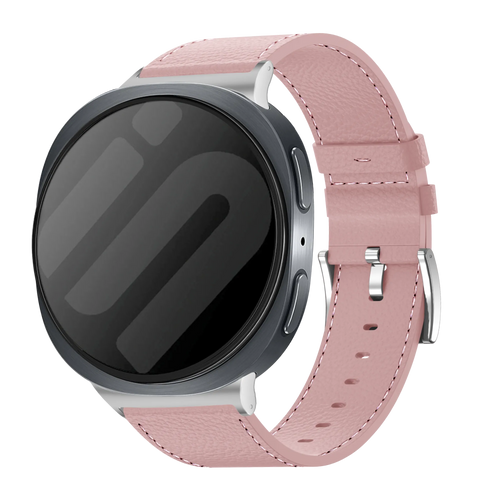 Samsung Galaxy Watch 8 - 44mm Gebürstetes Lederarmband (Rosa)