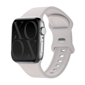 Silicone Strap, starlight, on a watch, 3/4 front view
