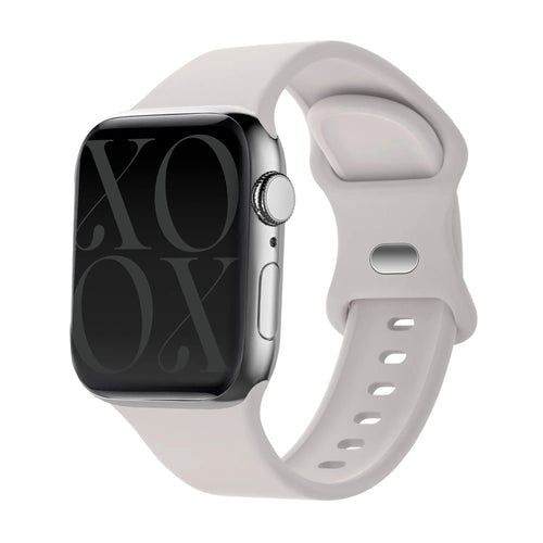 Silicone Strap, starlight, on a watch, 3/4 front view