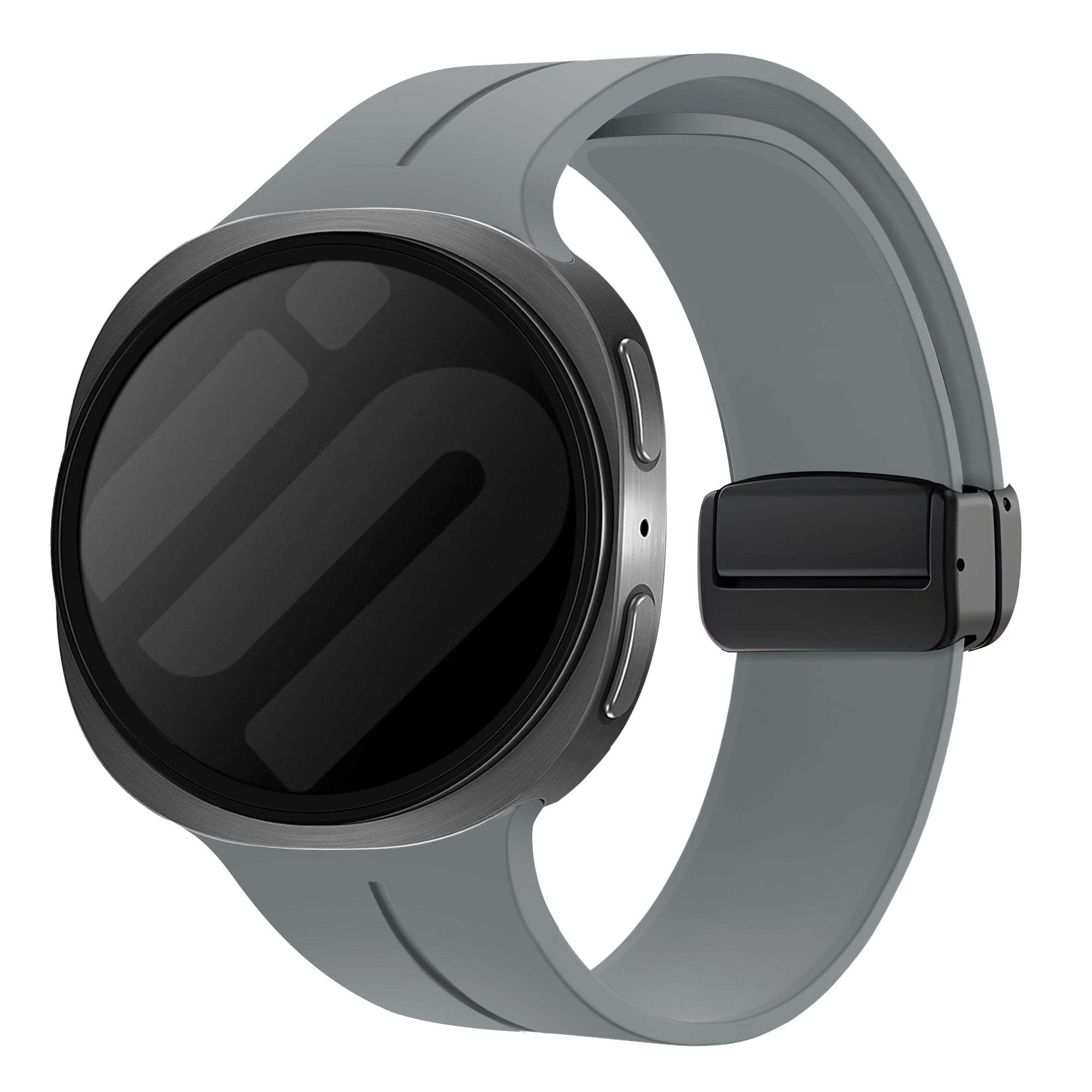 Samsung Galaxy Watch 8 - 44mm D-Schnalle Silikonarmband (Dunkel Grau)