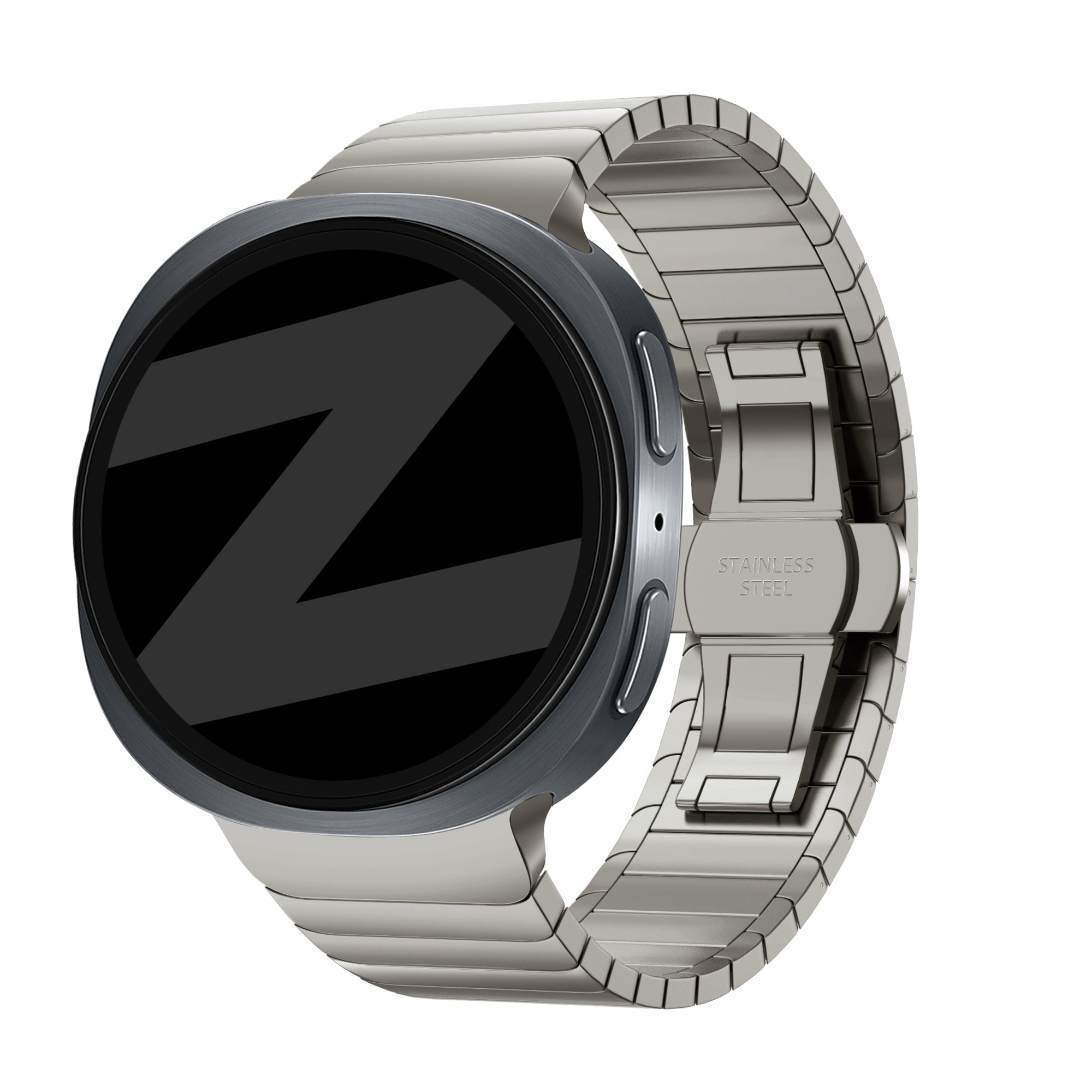 Bandz Samsung Galaxy Watch 9 - 44mm Steel Strap 'One Bead' (Titanium)