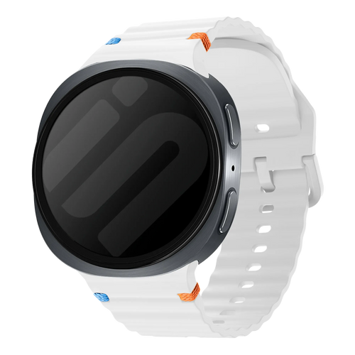Samsung Galaxy Watch 8 - 44mm Wave Silicone Strap (White)